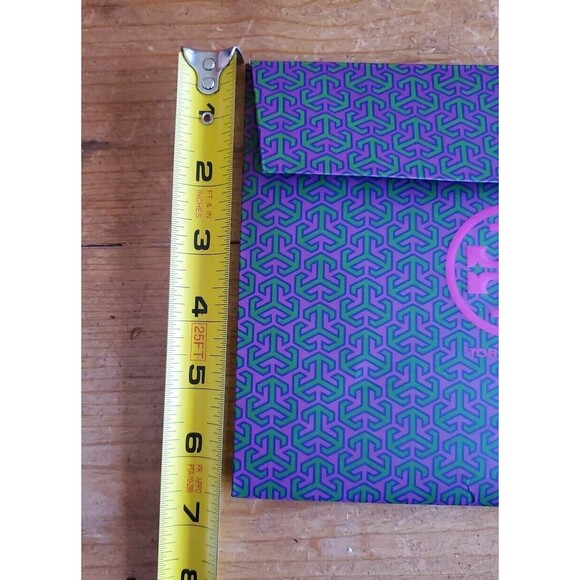 Tory Burch Large And Small Logo Purple & Green Gift Bag 16"x16"x6" 8x6.5x3.5 - Picture 6 of 8